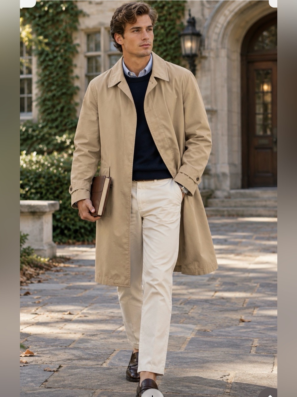 London Fog Trench Coat 40 Long - EXCELLENT Condition -Classic, Academia, Vintage